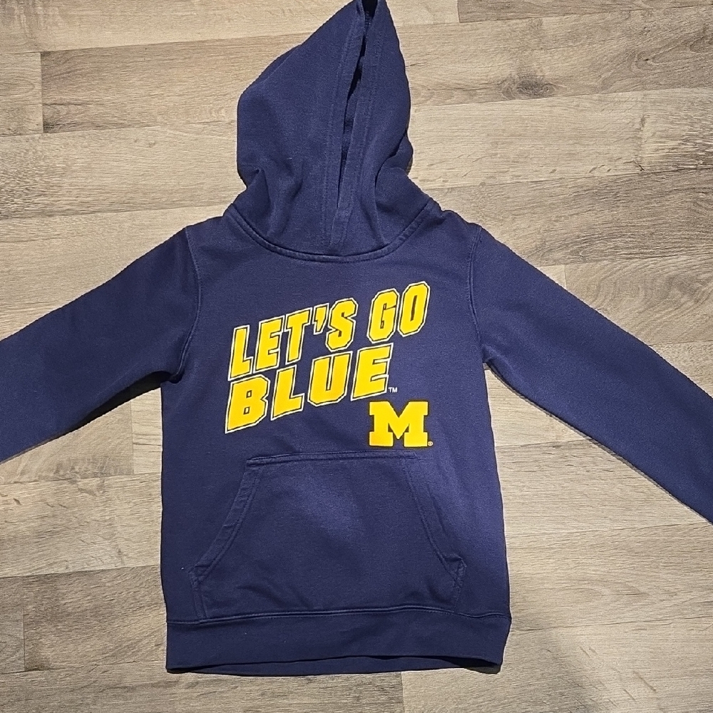 Kids Blue Hoodie with 'Let's Go Blue' Print